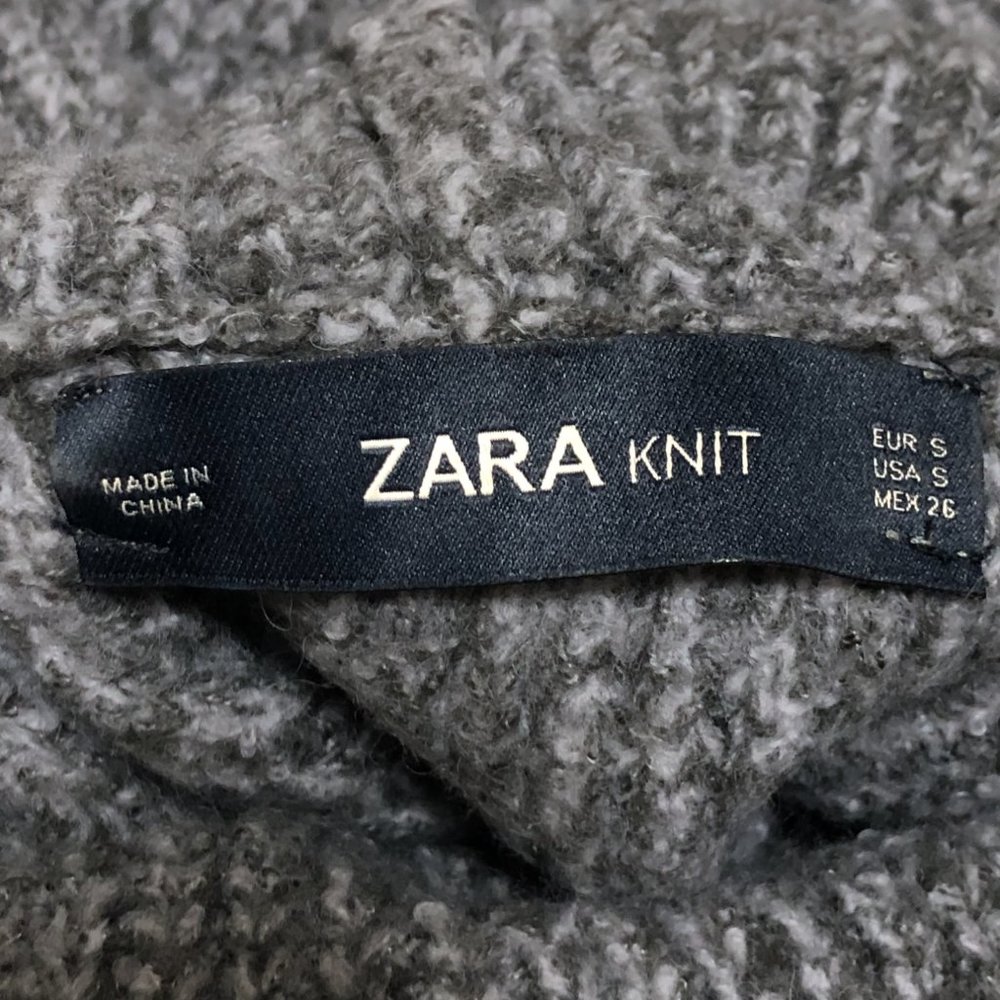 Zara Gray Ribbed Turtleneck Sweater - Picture 6 of 8